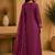 Mauve pink embroidered cotton kurta with pant & dupatta set for women