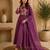 Mauve pink embroidered cotton kurta with pant & dupatta set for women