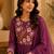 Mauve pink embroidered cotton kurta with pant & dupatta set for women