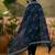 Blue cotton floral print kurta & trousers with dupatta set for women