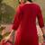 Red cotton floral print kurta & trousers with dupatta set for women