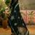 Black cotton floral print kurta & trousers with dupatta set for women