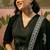 Black cotton floral print kurta & trousers with dupatta set for women