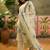 Off-white cotton floral print kurta & trousers with dupatta set for women
