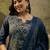 Teal blue cotton printed kurta & trousers with dupatta set for women