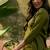 Olive green cotton printed kurta & trousers with dupatta set for women