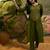 Olive green cotton printed kurta & trousers with dupatta set for women