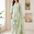 Green sequined cotton kurta with pant & dupatta set for women