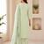 Green sequined cotton kurta with pant & dupatta set for women