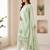 Green sequined cotton kurta with pant & dupatta set for women