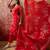 Red cotton printed kurta & trousers with dupatta set for women