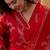 Red cotton printed kurta & trousers with dupatta set for women