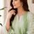 Green sequined cotton kurta with pant & dupatta set for women