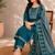 Turquoise blue cotton kurta pant & dupatta set for women