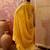 Yellow cotton printed kurta & trousers with dupatta set for women