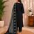 Black cotton kurta pant & dupatta set for women