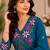 Rama green embroidered cotton kurta with pant & dupatta set for women