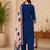 Pure cotton ethnic print blue kurta & pant with dupatta set for women