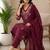Purple embroidered cotton kurta with pant & dupatta set for women
