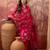 Pink cotton printed kurta & trousers with dupatta set for women