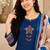 Pure cotton ethnic print blue kurta & pant with dupatta set for women
