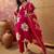 Pink cotton floral print kurta & trousers with dupatta set for women