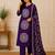 Pure cotton floral print purple kurta & pant with dupatta set for women