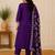 Pure cotton floral print purple kurta & pant with dupatta set for women