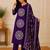 Pure cotton floral print purple kurta & pant with dupatta set for women