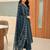 Pure cotton printed teal blue kurta & pant with dupatta set for women