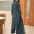 Pure cotton printed teal blue kurta & pant with dupatta set for women