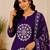 Pure cotton floral print purple kurta & pant with dupatta set for women