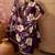 Purple cotton floral print kurta & trousers with dupatta set for women