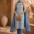 Blue & white pure cotton kurta, pant & dupatta set for women