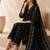 Pure cotton printed black kurta & pant with dupatta set for women