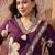 Purple cotton floral print kurta & trousers with dupatta set for women