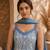 Blue & white pure cotton kurta, pant & dupatta set for women