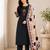 Pure cotton ethnic print black kurta & pant with dupatta set for women