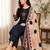 Pure cotton ethnic print black kurta & pant with dupatta set for women