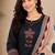 Pure cotton ethnic print black kurta & pant with dupatta set for women