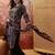 Black cotton floral print kurta & trousers with dupatta set for women