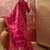 Pink cotton floral print kurta & trousers with dupatta set for women