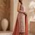Brown & white pure cotton kurta, pant & dupatta set for women