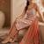 Brown & white pure cotton kurta, pant & dupatta set for women