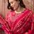 Pink cotton floral print kurta & trousers with dupatta set for women