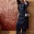 Rayon blue printed straight kurta with pant set for women