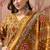 Cotton printed mustard yellow straight kurta & pant with dupatta set for women