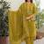 Mustard yellow pure cotton kurta, pant & dupatta set for women