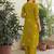 Mustard yellow pure cotton kurta, pant & dupatta set for women