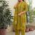 Mustard yellow pure cotton kurta, pant & dupatta set for women